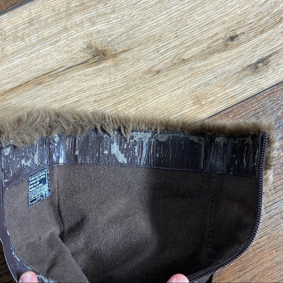 Skechers Mid Calf Faux Fur and Leather Zip Brown Boots Size 7.5 - Picture 9 of 12